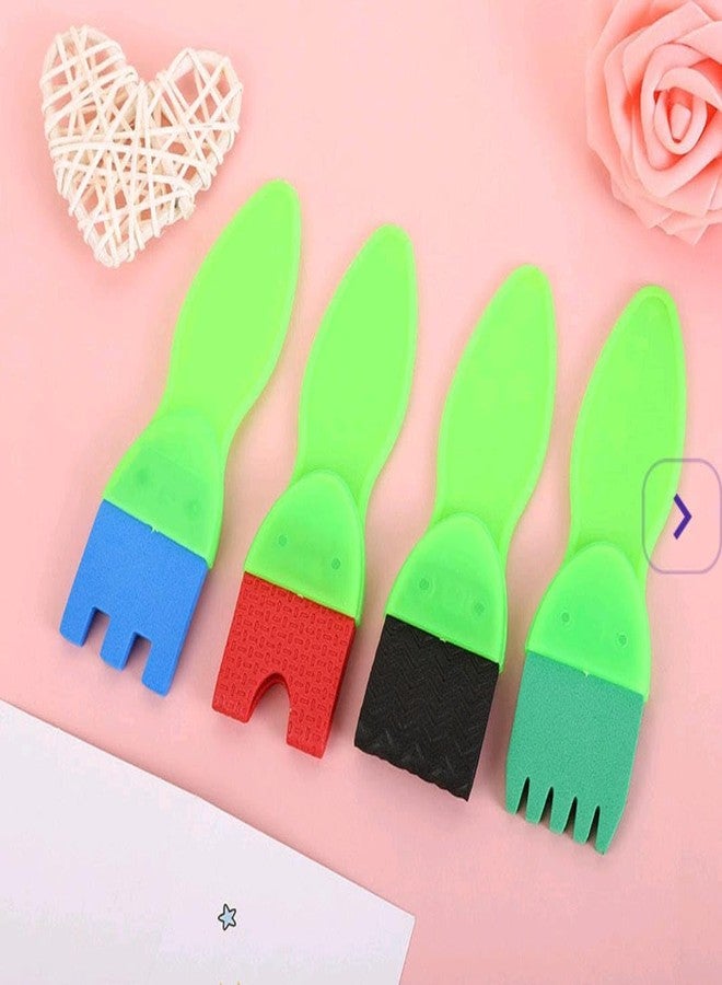 Brille Bee مجموعة فرش الرسم الإسفنجية من بريل بي، أشكال زهور، أدوات رسم فنية، طوابع جرافيتي يمكنك صنعها بنفسك لتعليم الأطفال في المراحل المبكرة (4 قطع من فرش الإسفنج) - Image 1